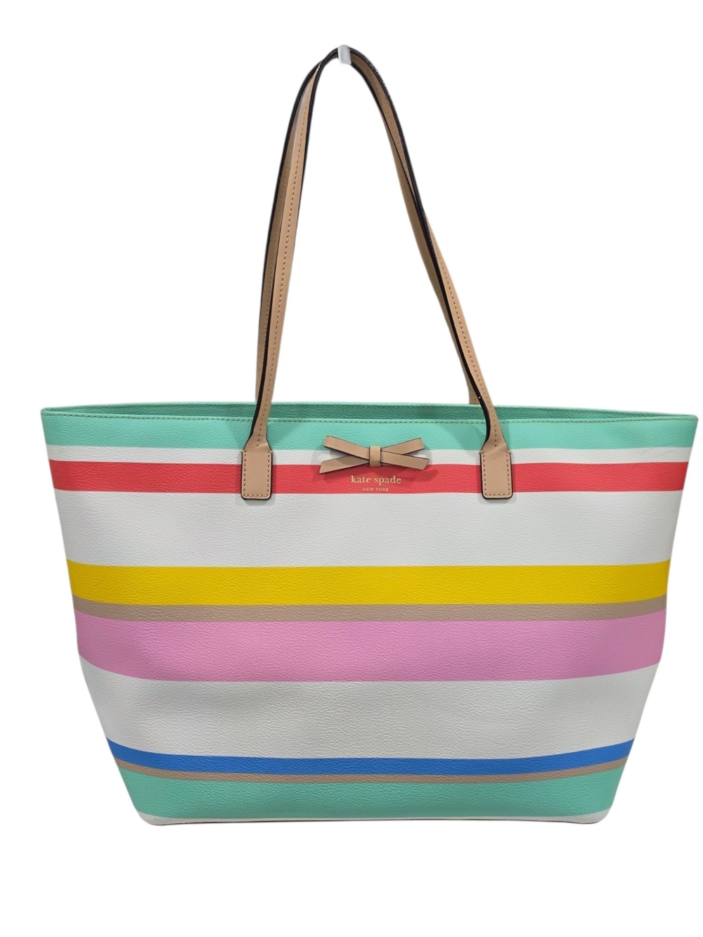 KATE SPADE MULTI-COLOR STRIPED TOTE "FLAWS"